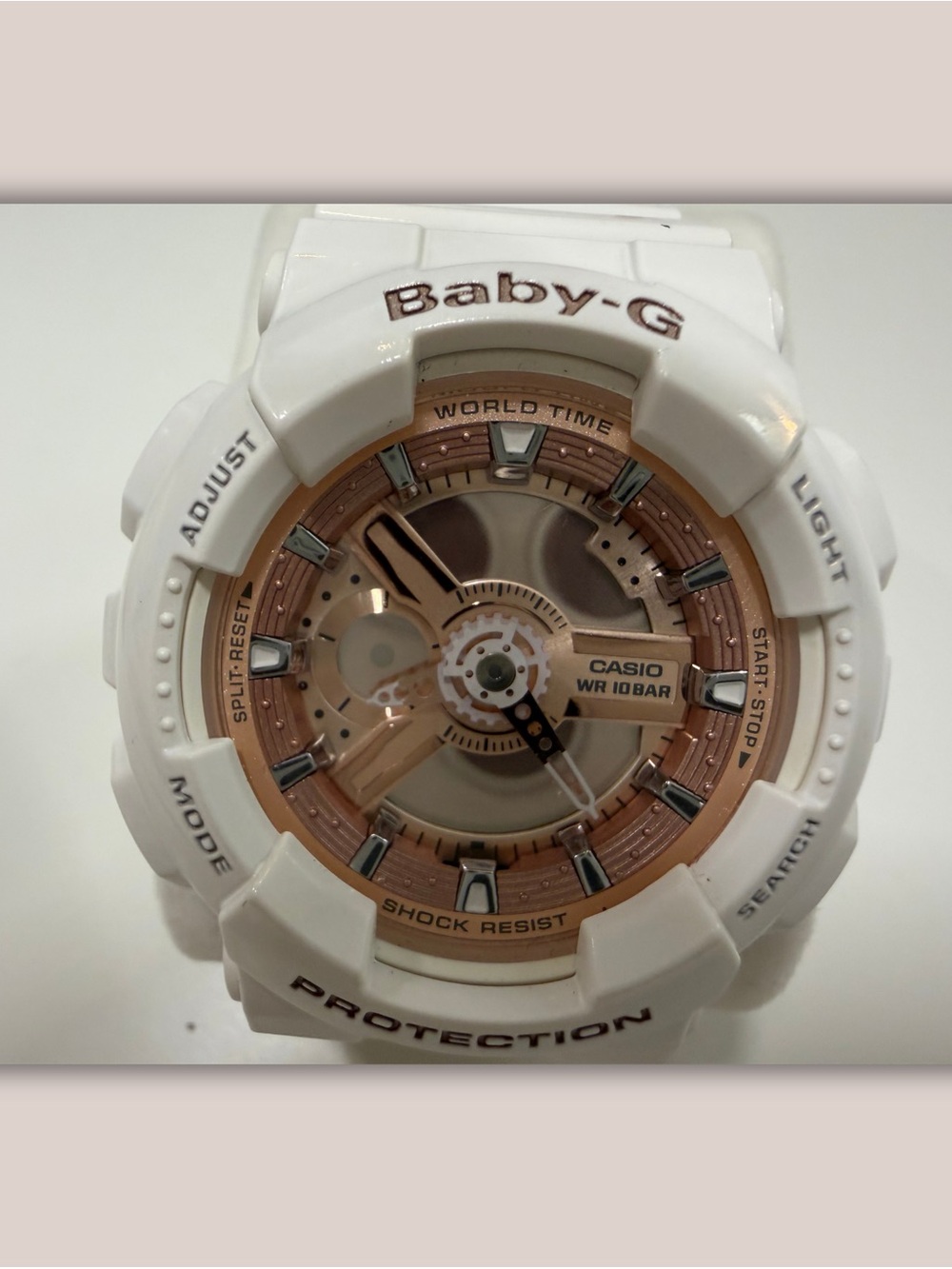 Casio Baby-G White Watch with Rose Gold Accents